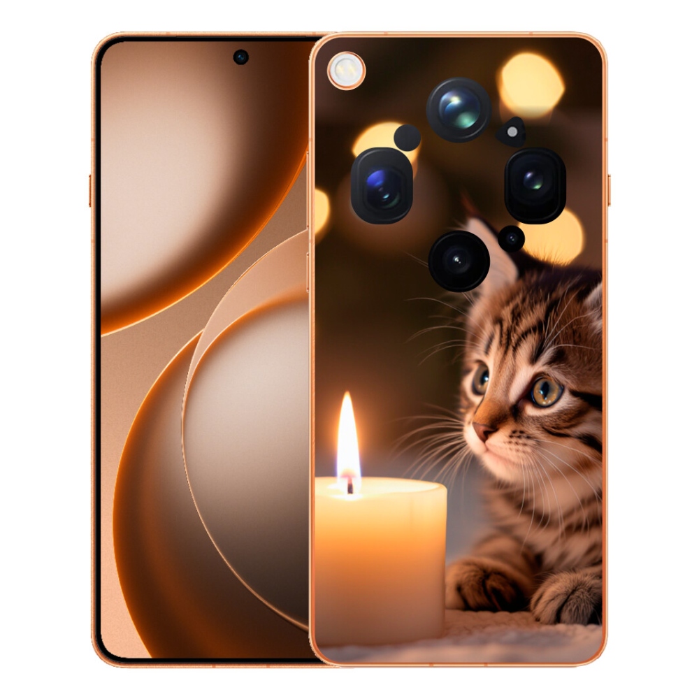 mmCase gél tok az Oppo Find X9 Ultra-hoz – cica és gyertya