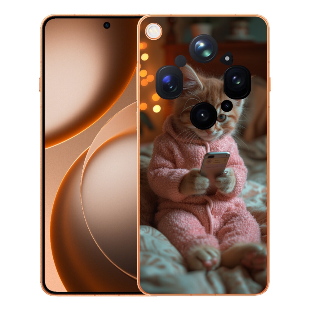 mmCase géltok az Oppo Find X9 Ultra-hoz – cica a mobiltelefonnal