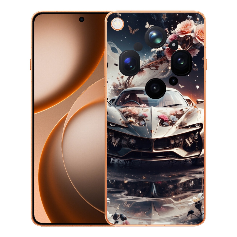 mmCase gél tok az Oppo Find X9 Ultra-hoz – virágos sportautó