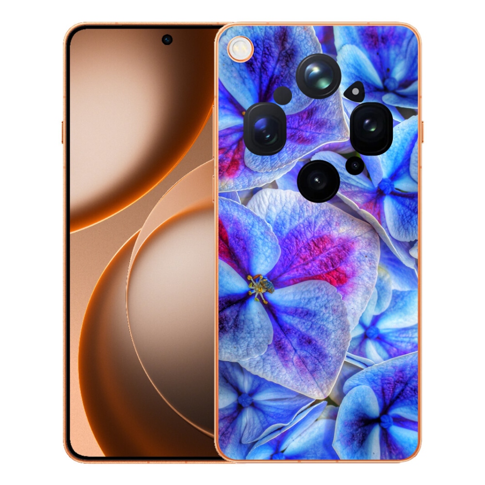 mmCase gél tok az Oppo Find X9 Ultra-hoz – kék virágok 1