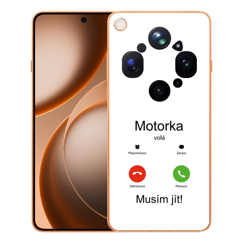 mmCase gél tok az Oppo Find X9 Ultra-hoz – „A motor hív” fehér háttérrel