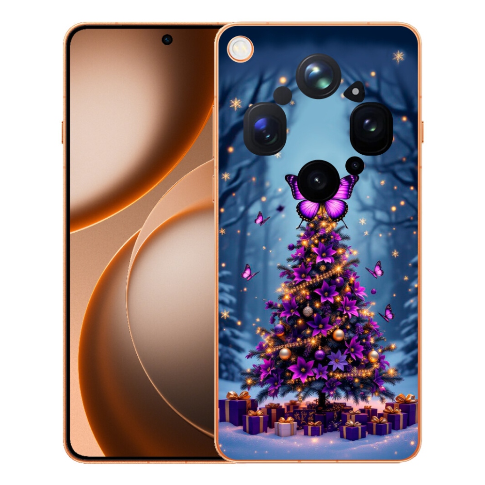mmCase gél tok az Oppo Find X9 Ultra-hoz – pillangós karácsonyfa