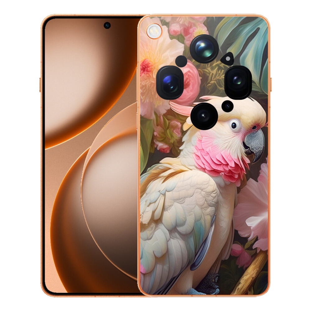 mmCase géltok az Oppo Find X9 Ultra-hoz – rózsaszín kakadu papagáj 2