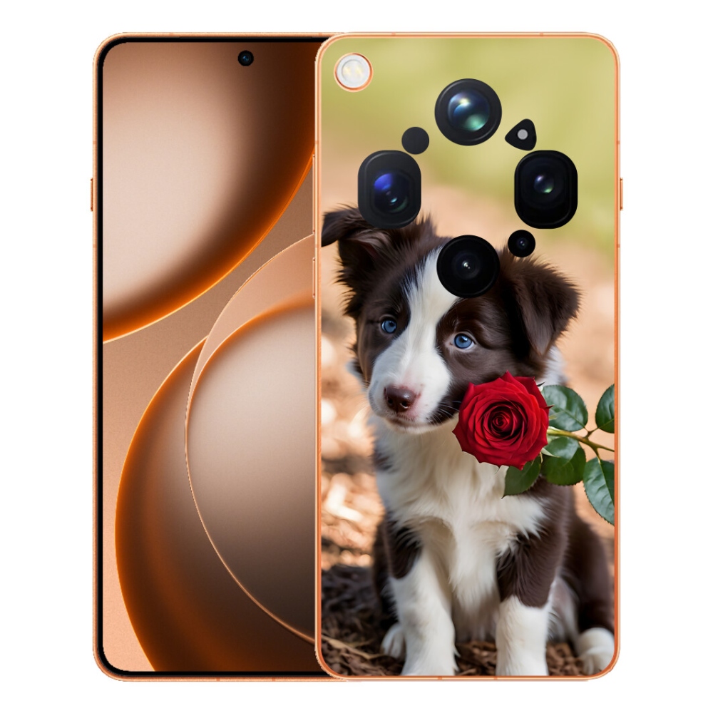 mmCase gél tok az Oppo Find X9 Ultra-hoz – aranyos border collie rózsával