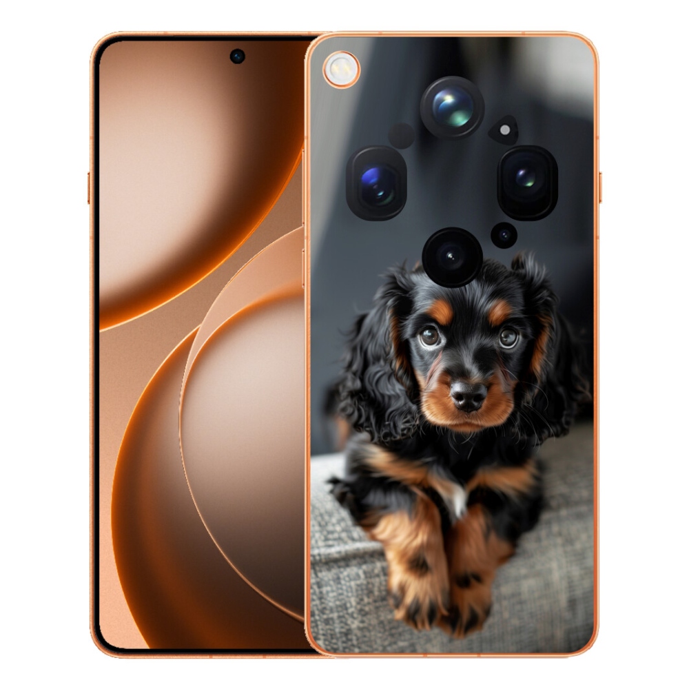 mmCase gél tok az Oppo Find X9 Ultra-hoz – aranyos, hosszúszőrű tacskó