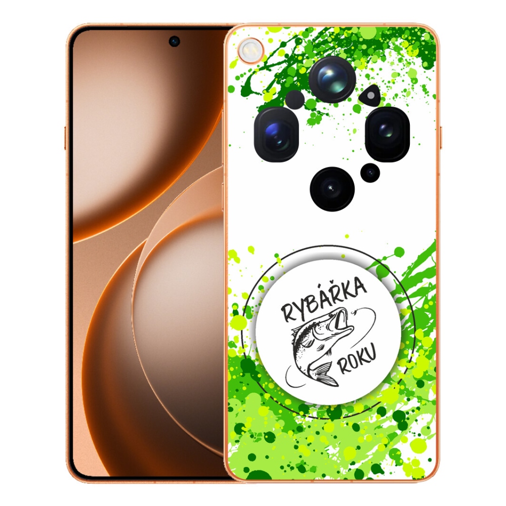 mmCase gél tok az Oppo Find X9 Ultra-hoz – „Az év horgásznője” fehér háttérrel