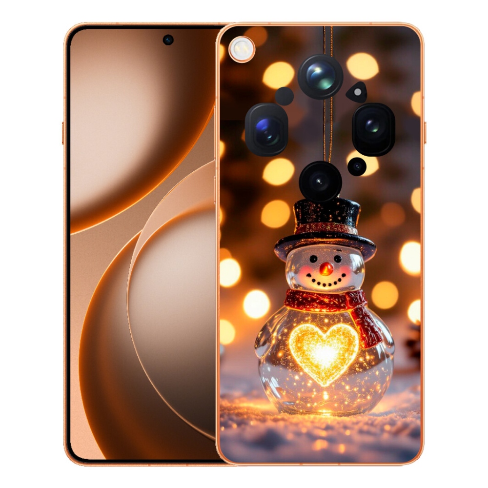 mmCase gél tok az Oppo Find X9 Ultra-hoz – világító karácsonyi hóember