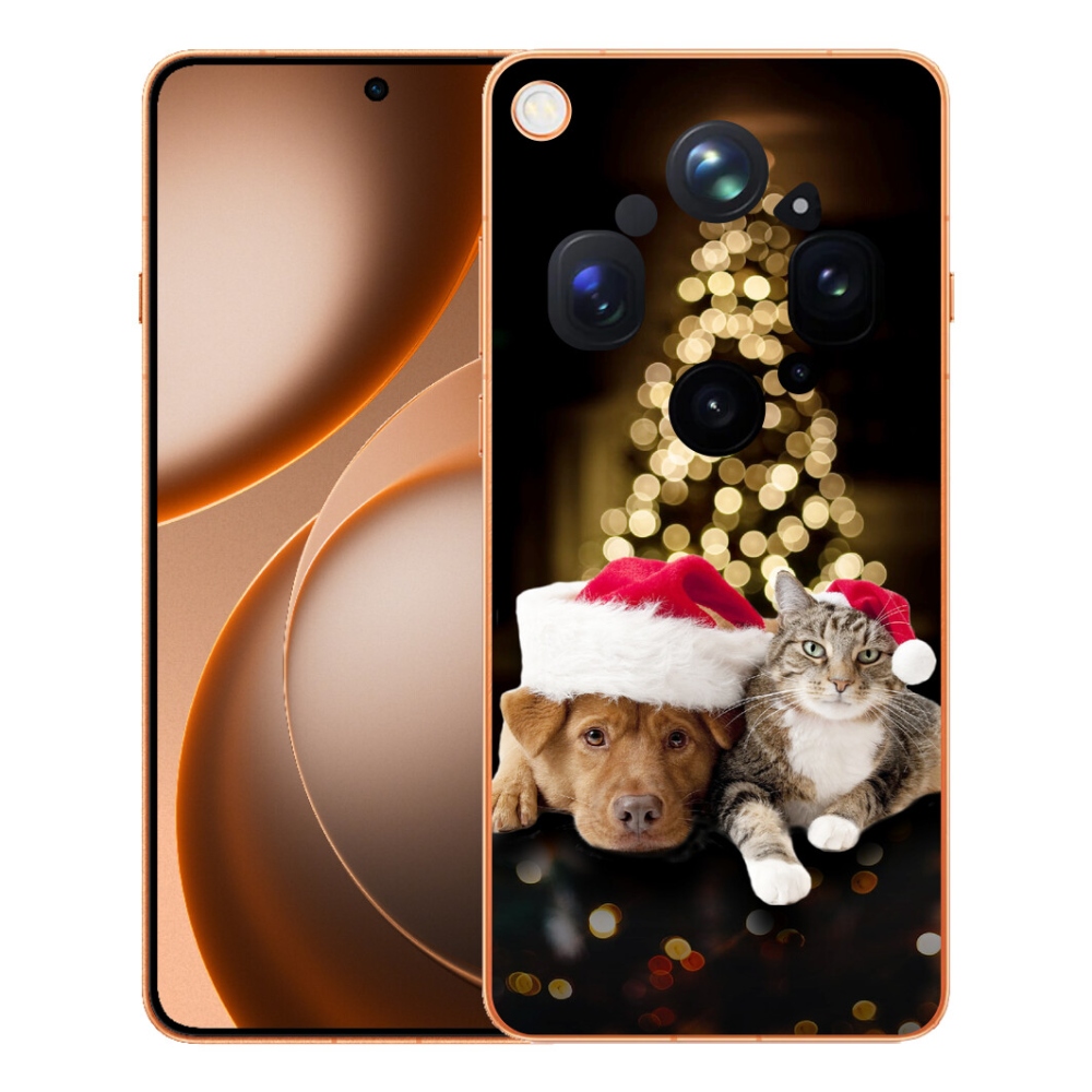 mmCase gél tok az Oppo Find X9 Ultra-hoz – karácsonyi kutya és macska