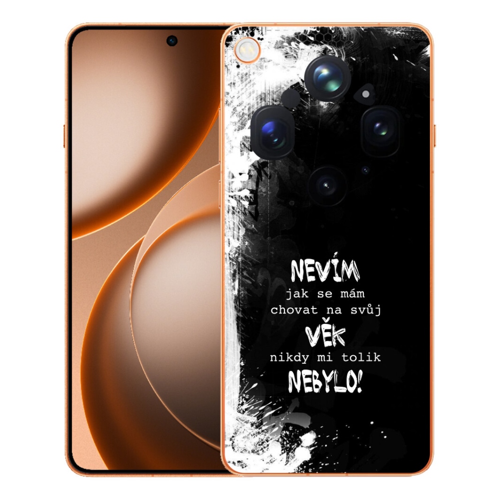 mmCase géltok az Oppo Find X9 Ultra-hoz – vicces felirat, 14, fekete háttér