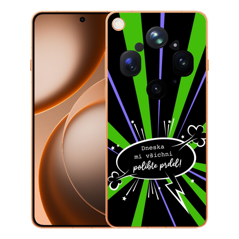mmCase gél tok az Oppo Find X9 Ultra-hoz – vicces felirat, 15, fekete háttér