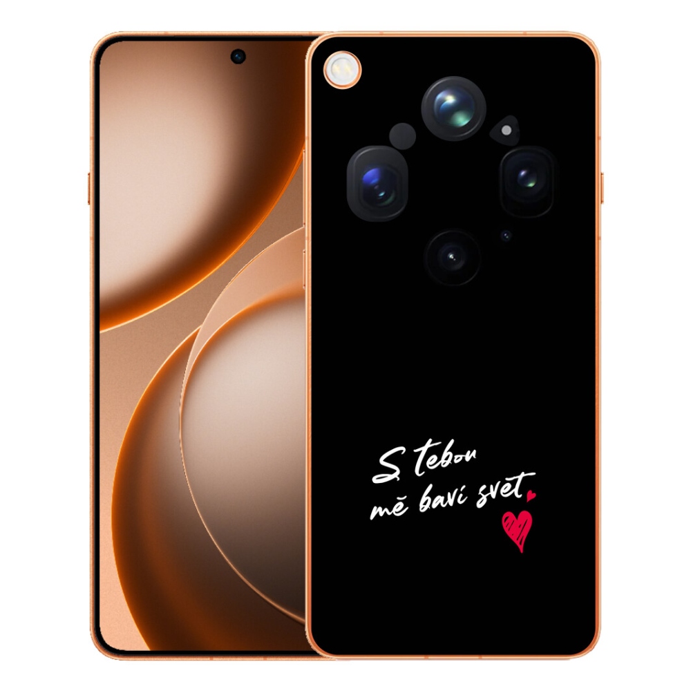 mmCase gél tok az Oppo Find X9 Ultra-hoz – „In Love” felirat 1, fekete háttérrel