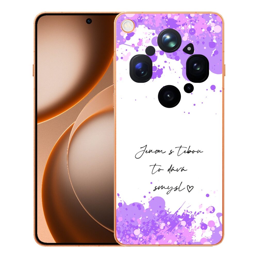 mmCase géltok az Oppo Find X9 Ultra-hoz – szerelmes felirat fehér háttérrel