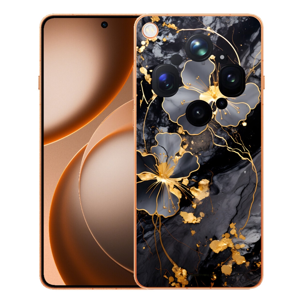 mmCase gél tok az Oppo Find X9 Ultra-hoz – arany virágok