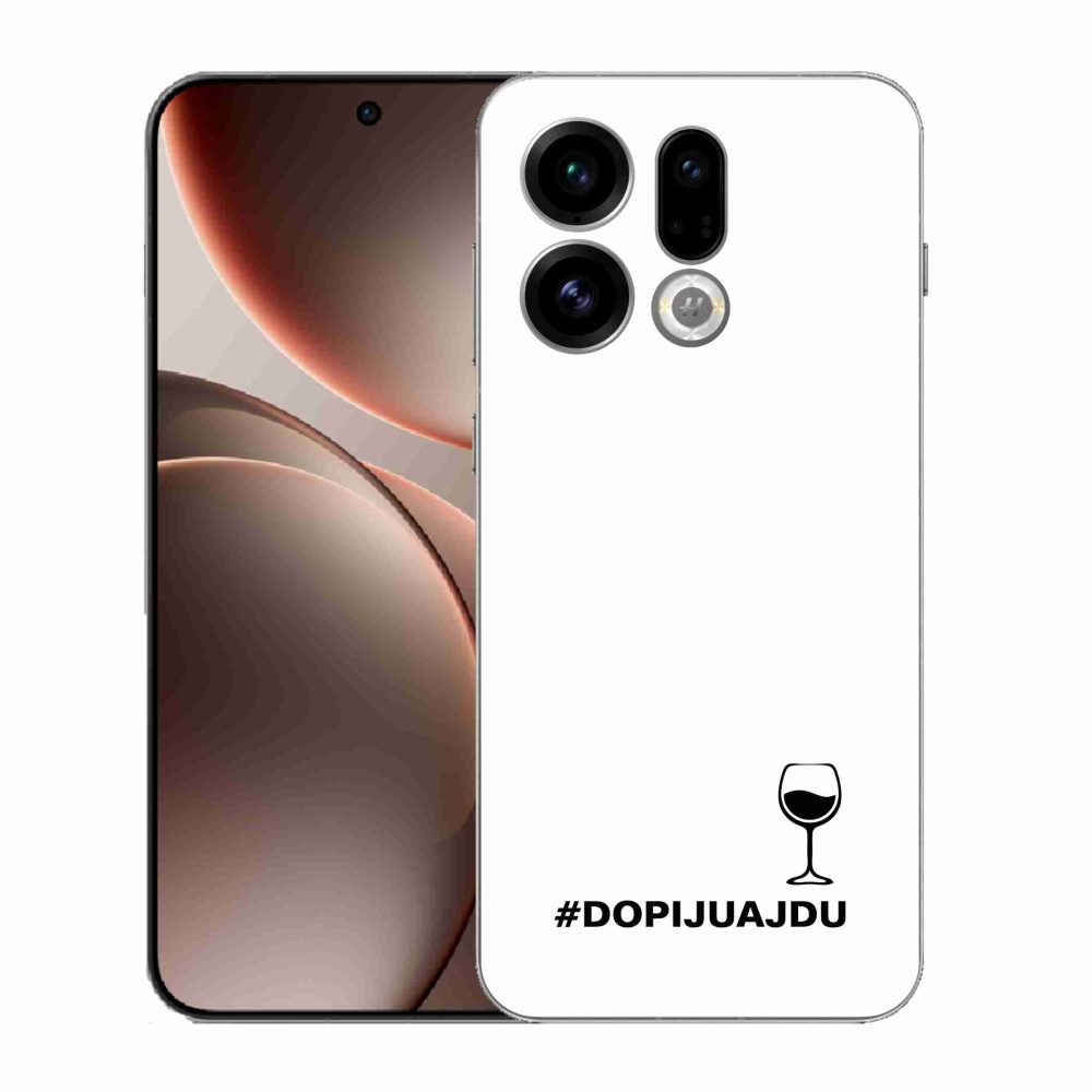 Gél borítás mmCase az Oppo Find X9-hez - bor motívum fehér háttérrel