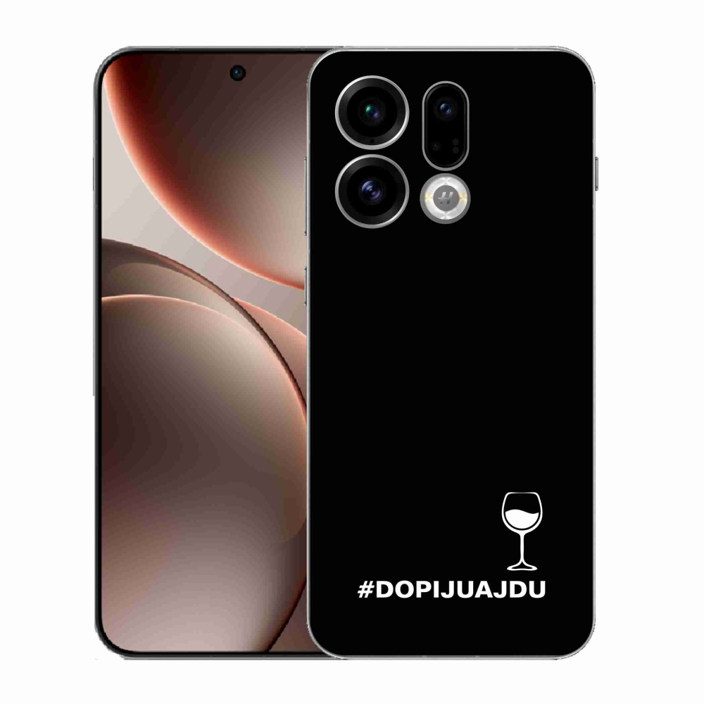 Gél borítás mmCase az Oppo Find X9-hez - bor motívum fekete háttérrel
