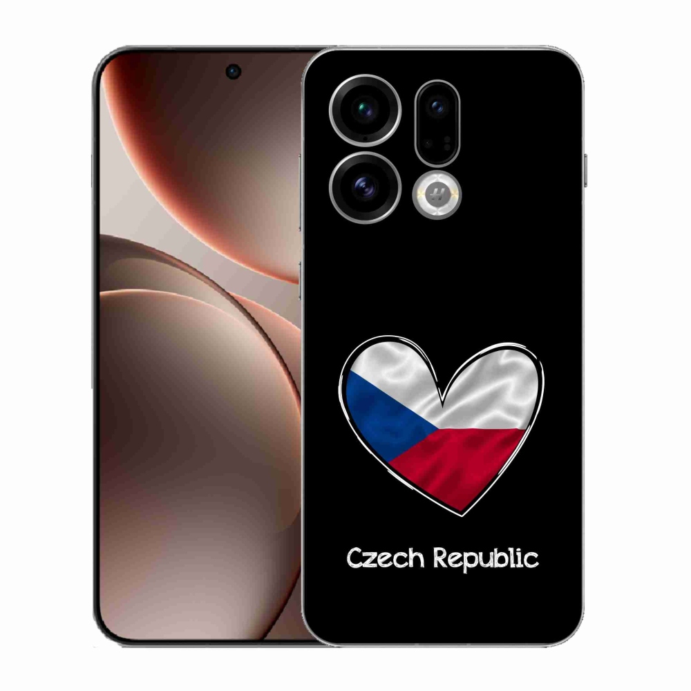 Gél borító mmCase az Oppo Find X9-hez - zászlós szív fekete háttérrel