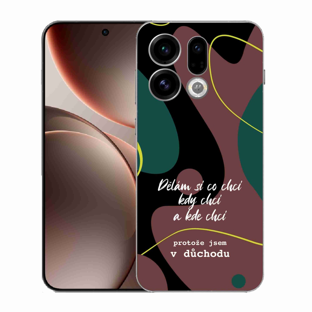 Gél borító mmCase az Oppo Find X9 készülékhez - vicces szöveg 10 fekete háttér