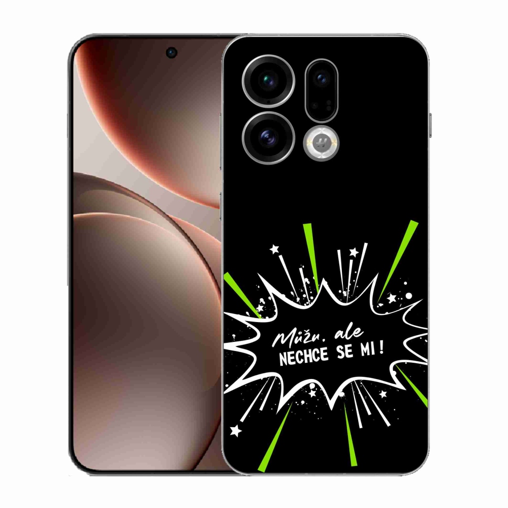Gél borító mmCase az Oppo Find X9 készülékhez - vicces szöveg 11 fekete háttér