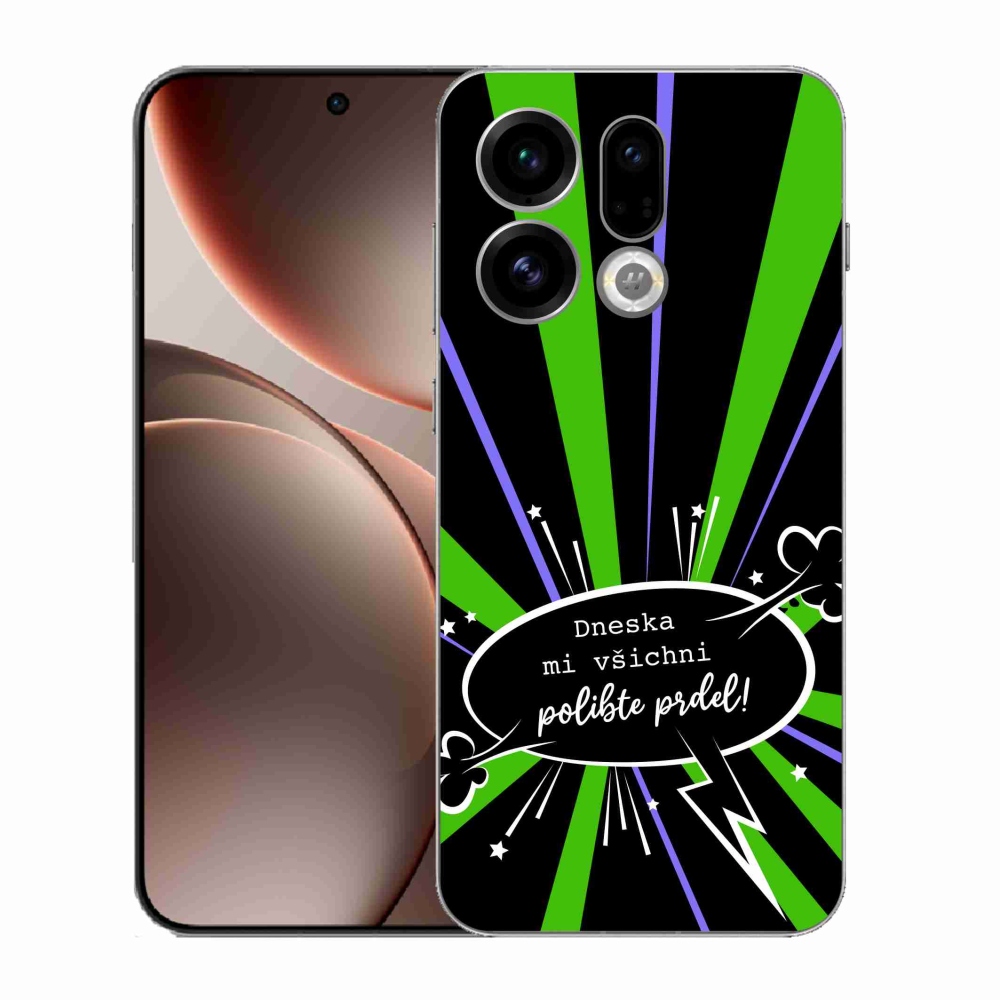 Gél borító mmCase az Oppo Find X9-hez - vicces szöveg 15 fekete háttérrel