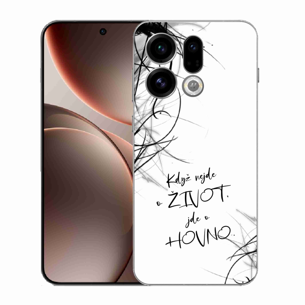 Gél borító mmCase az Oppo Find X9 készülékhez - vicces szöveg 16 fehér háttér