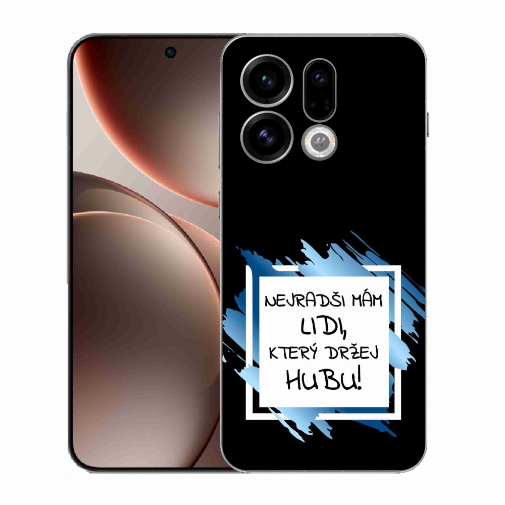 Gél borító mmCase Oppo Find X9 - vicces szöveg 7 fehér és fekete háttérrel