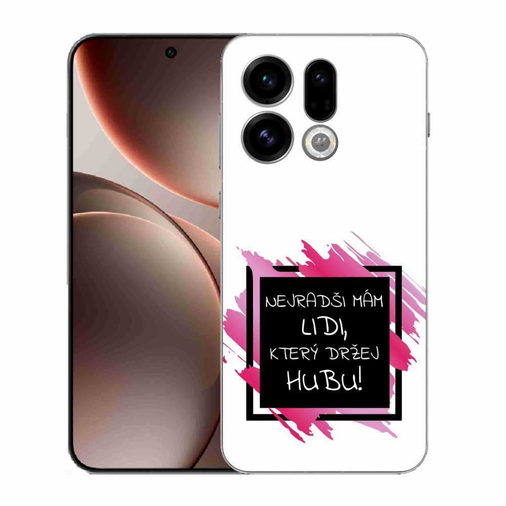 Gél borító mmCase az Oppo Find X9-hez - vicces szöveg 7 fekete és fehér háttérrel