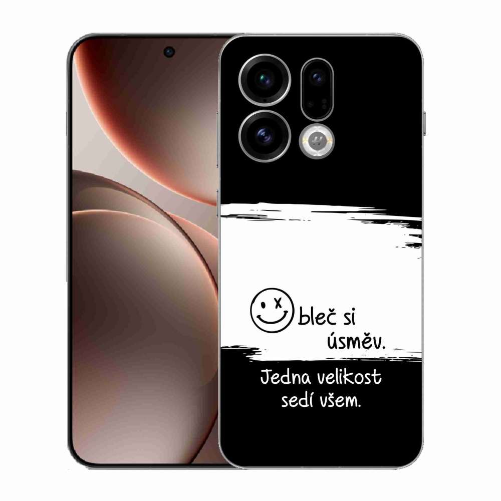 Gél borító mmCase az Oppo Find X9-hez - vicces szöveg 8 fekete és fehér háttérrel