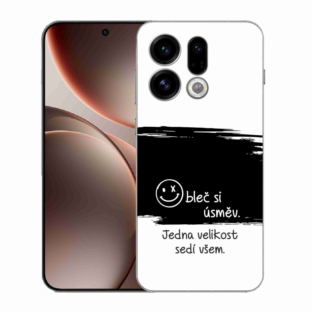 Gél borító mmCase az Oppo Find X9-hez - vicces szöveg 8 fekete és fehér háttérrel