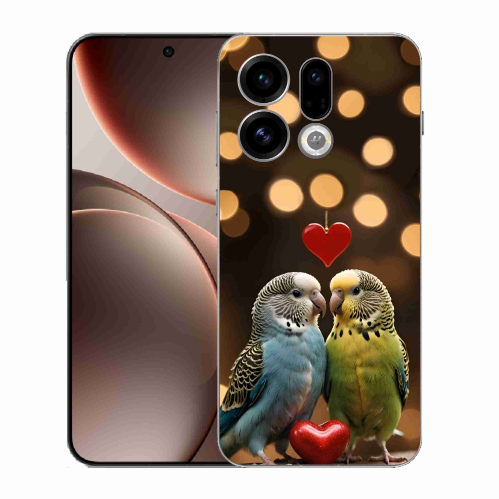 Gél borítás mmCase az Oppo Find X9-hez - szerelmes papagájok