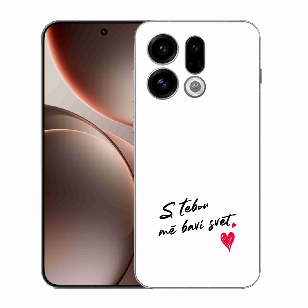 Gél borító mmCase az Oppo Find X9-hez - szerelem szöveg 1 fehér háttér