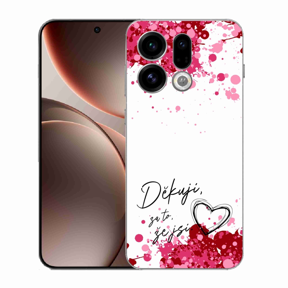 Gél borító mmCase Oppo Find X9 - szerelem szöveg 2 fehér háttérrel