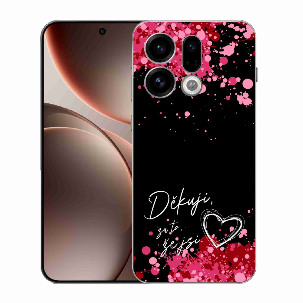 Gél borító mmCase az Oppo Find X9 készülékhez - szerelmes szöveg 2 fekete háttér