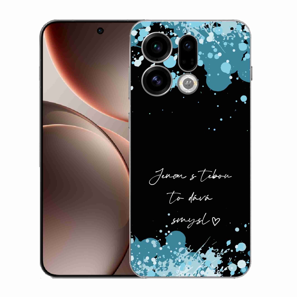 Gél borító mmCase az Oppo Find X9-hez - szerelmes szöveg fekete háttérrel