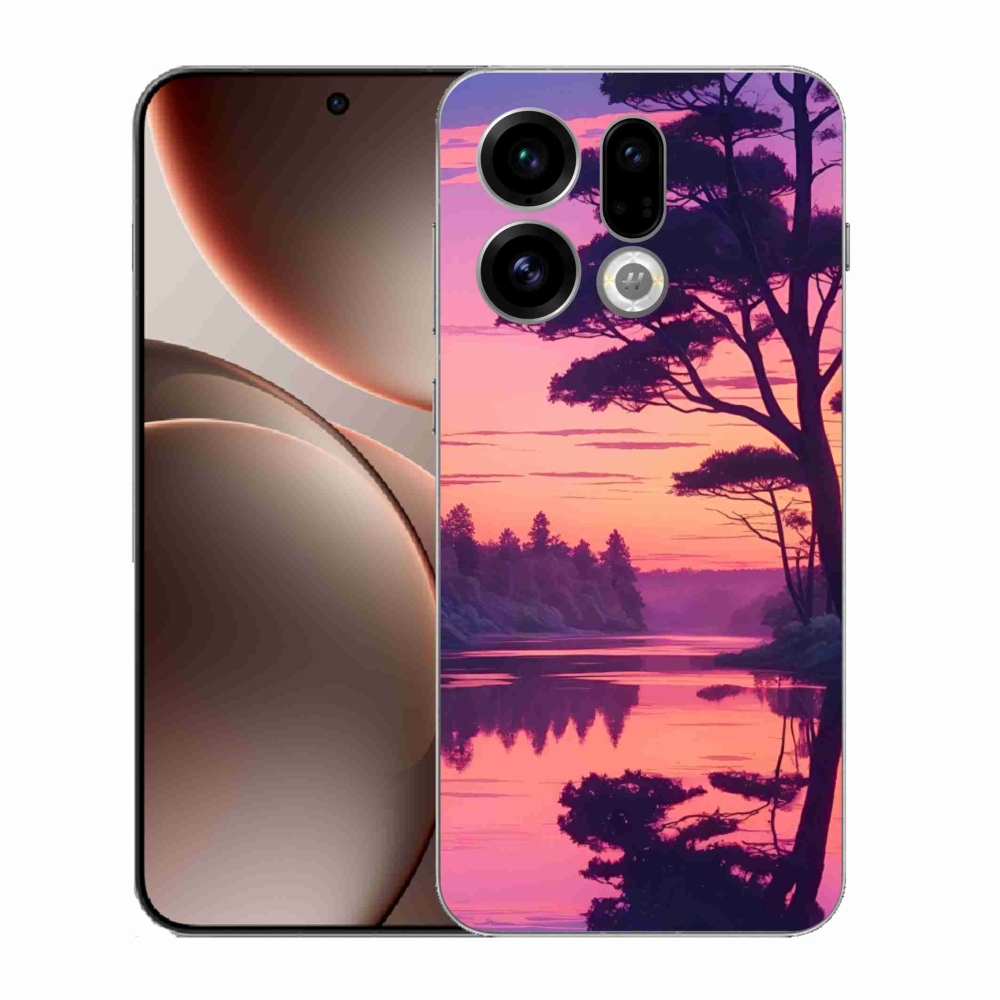 Gél borítás mmCase az Oppo Find X9-hez - naplemente a tó felett