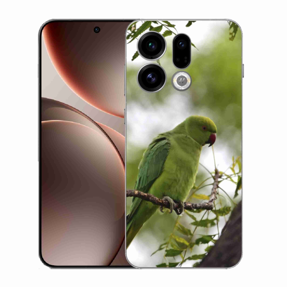 Zselés borítás mmCase az Oppo Find X9-hez - zöld papagáj