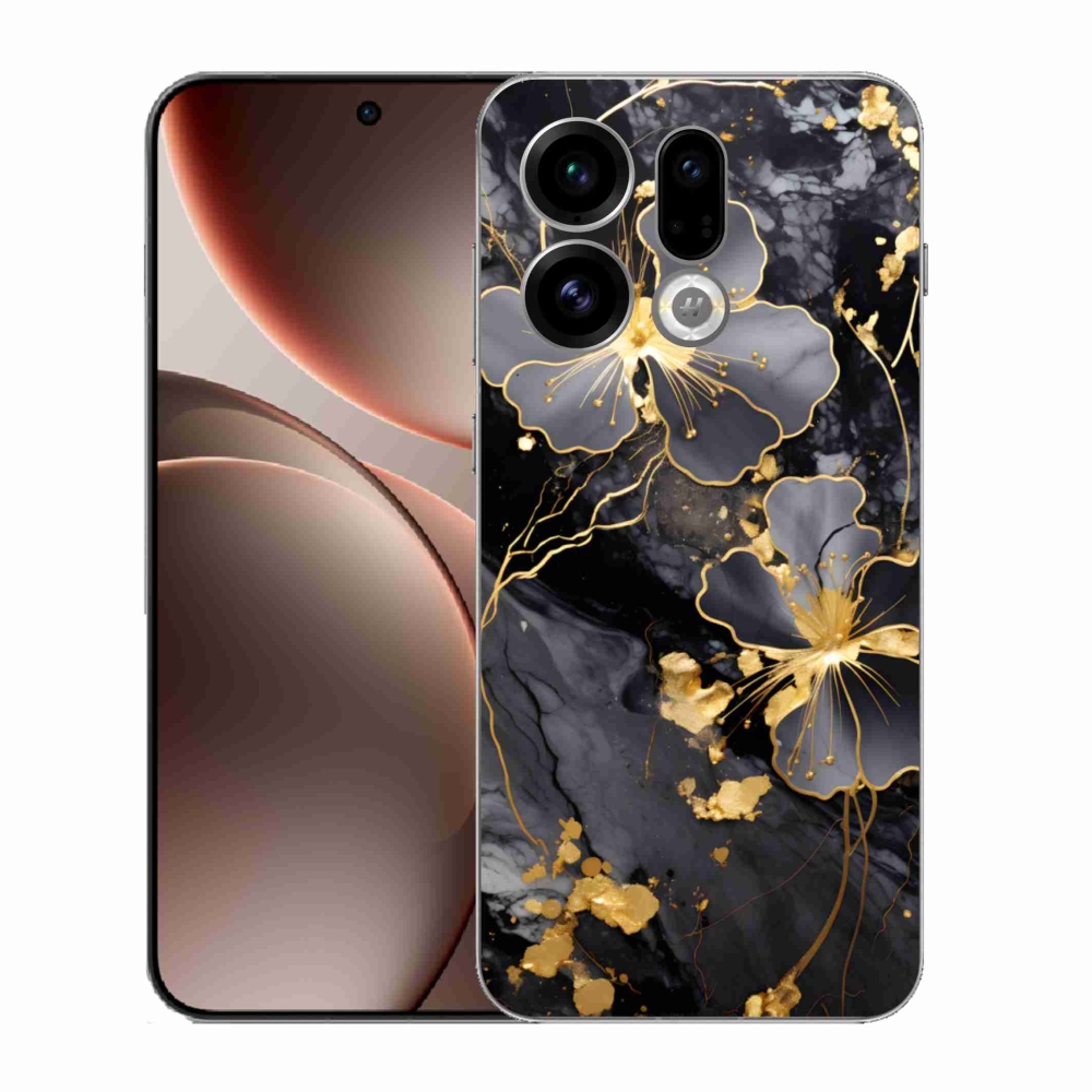 Gél borítás mmCase az Oppo Find X9-hez - arany virágok