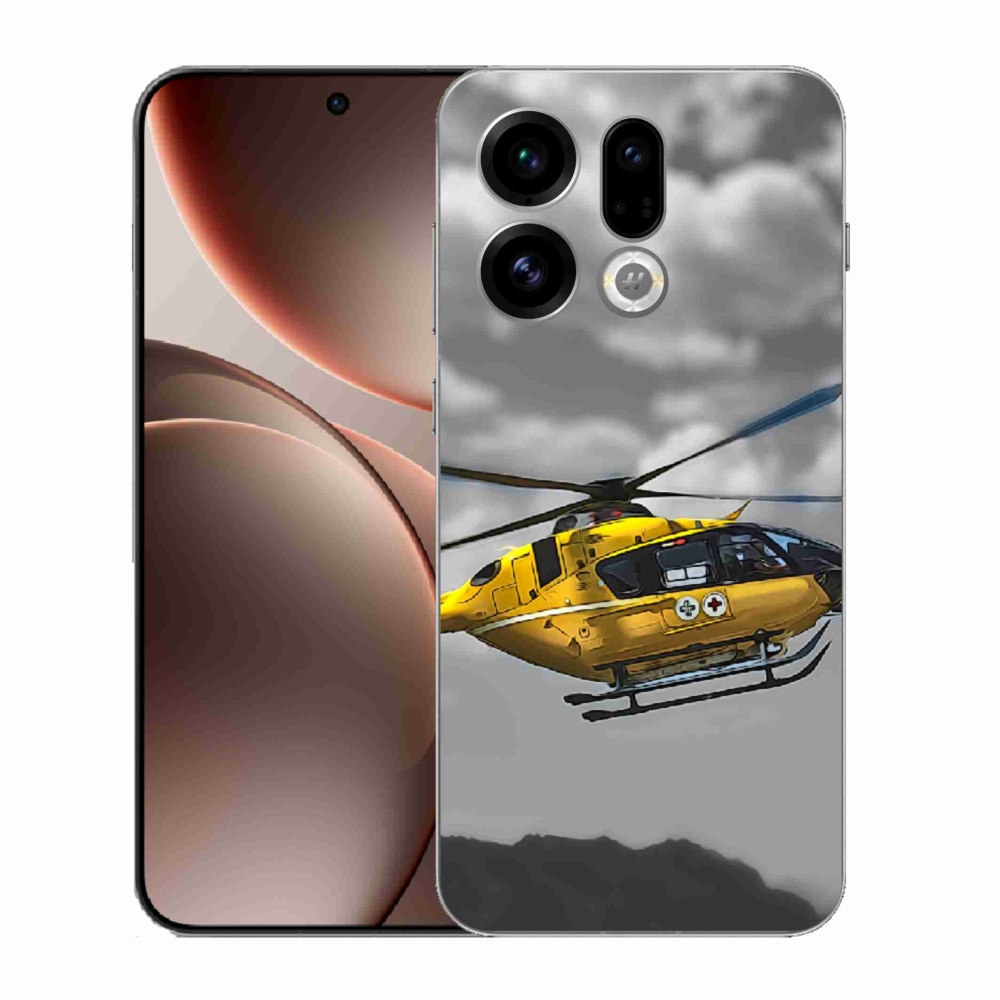 Gél borítás mmCase Oppo Find X9 - sárga helikopterhez