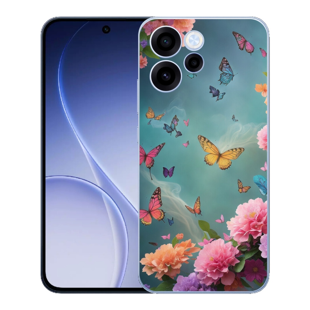mmCase gél tok az Oppo Reno 15 FS 5G-hez – színes virágok és pillangók