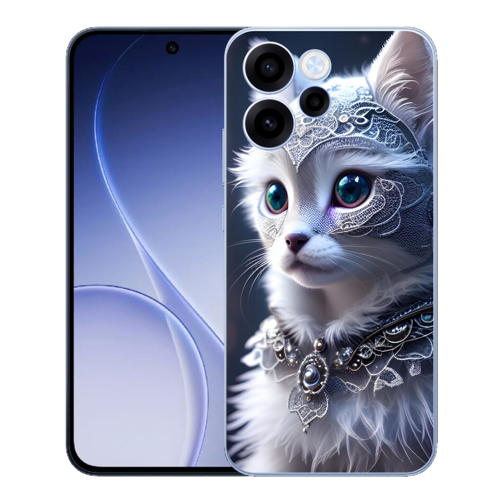 mmCase gél tok az Oppo Reno 15 FS 5G-hez – fehér macska
