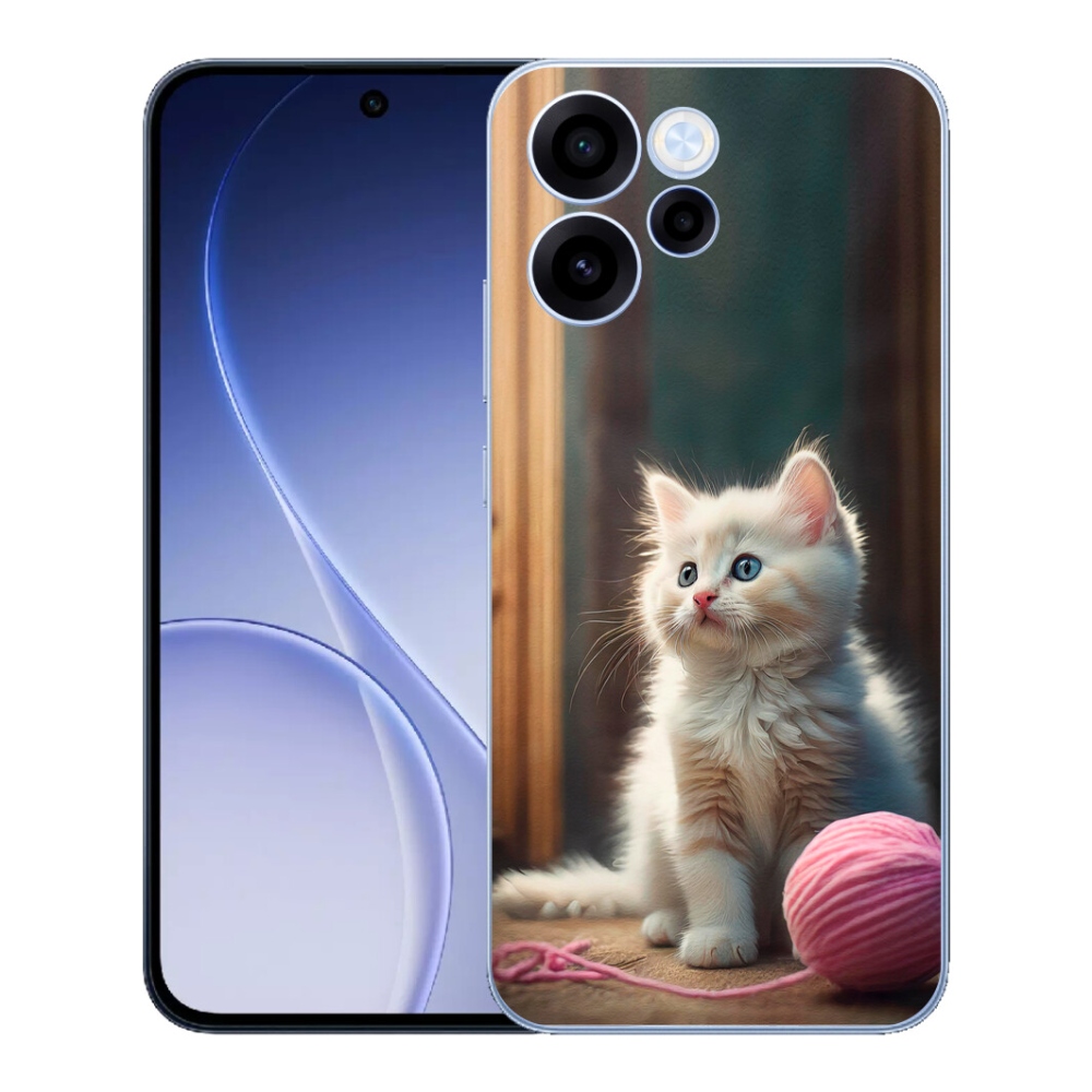 mmCase gél tok az Oppo Reno 15 FS 5G-hez – fehér cica 2