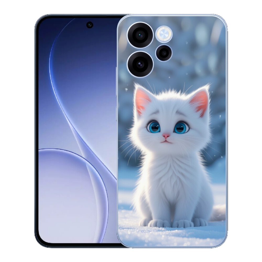 mmCase gél tok az Oppo Reno 15 FS 5G-hez – fehér cica 3