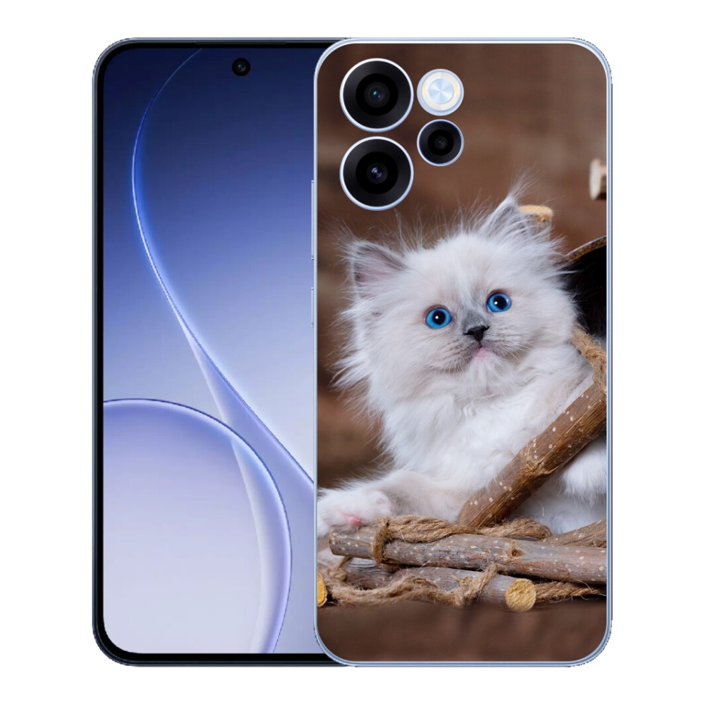 mmCase gél tok az Oppo Reno 15 FS 5G-hez – fehér cica