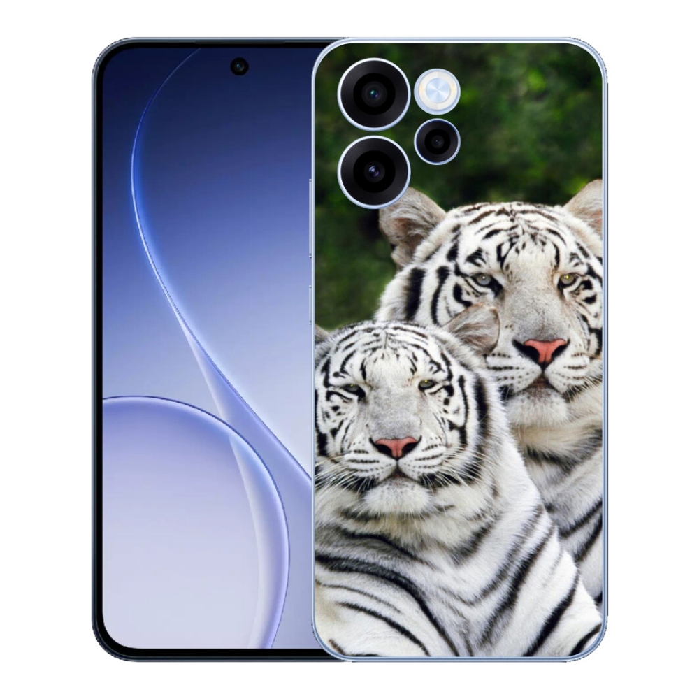 mmCase gélhuzat az Oppo Reno 15 FS 5G-hez – fehér tigrisek