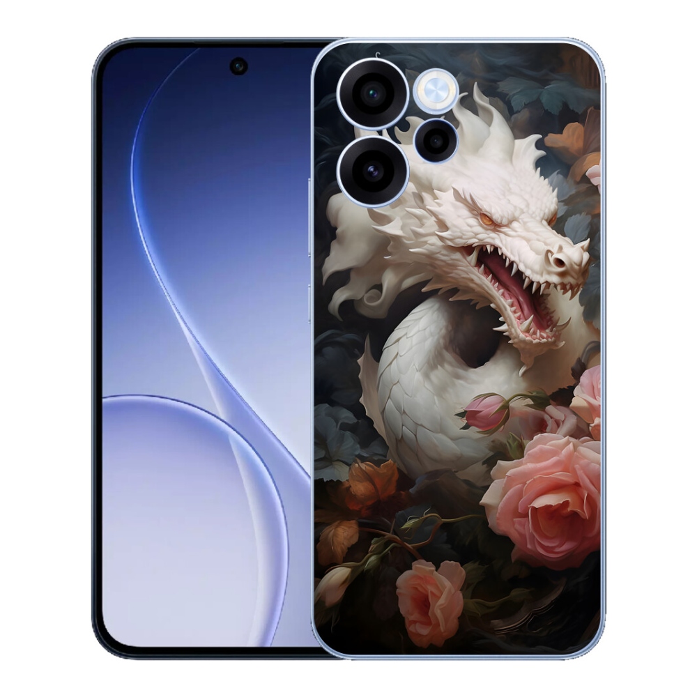 mmCase gél tok az Oppo Reno 15 FS 5G-hez – fehér sárkány