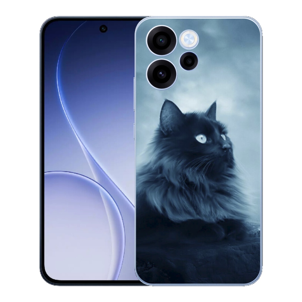 mmCase gél tok az Oppo Reno 15 FS 5G-hez – fekete macska 1