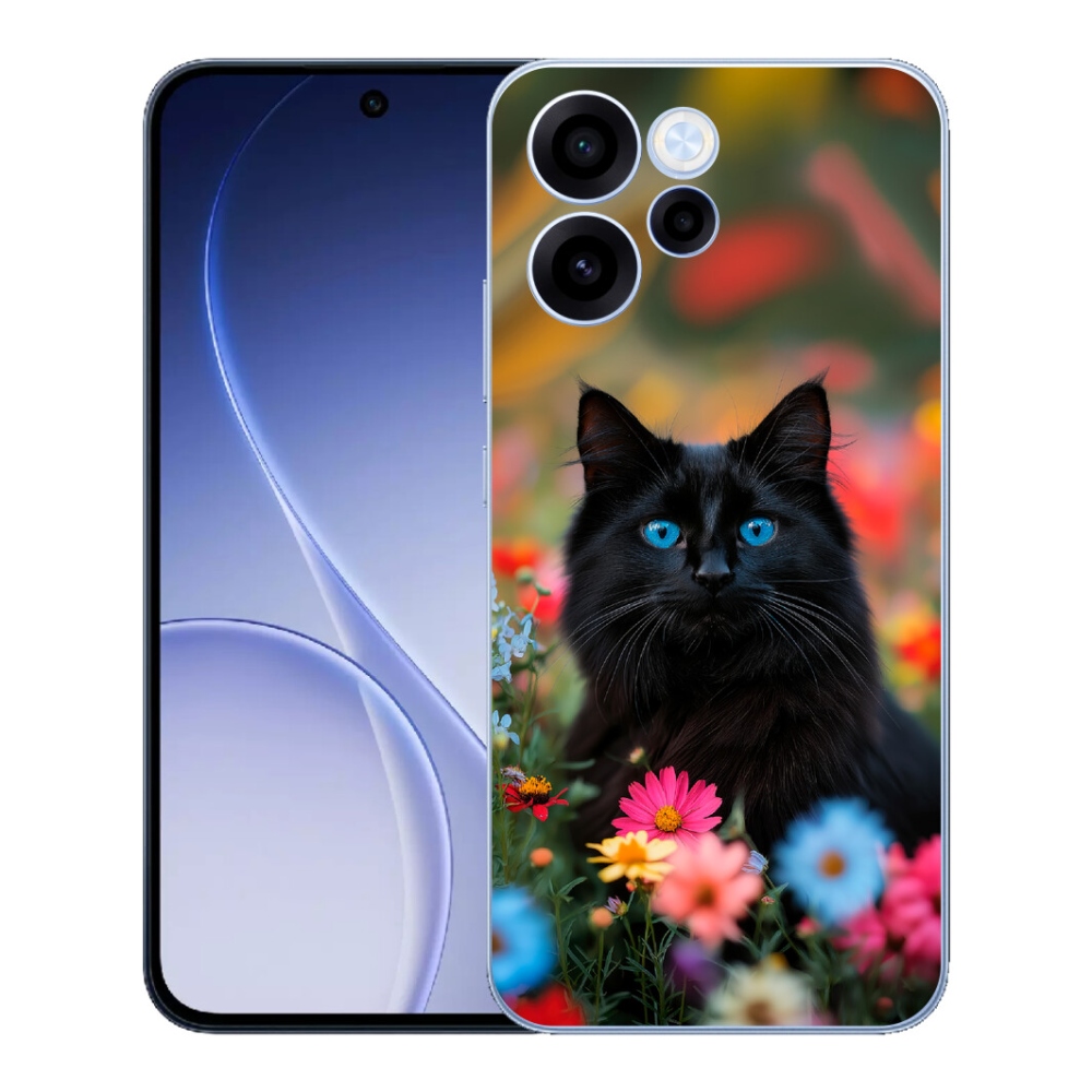 mmCase gél tok az Oppo Reno 15 FS 5G-hez – fekete cica 4