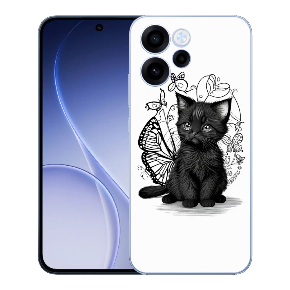 mmCase gél tok az Oppo Reno 15 FS 5G-hez – fekete cica