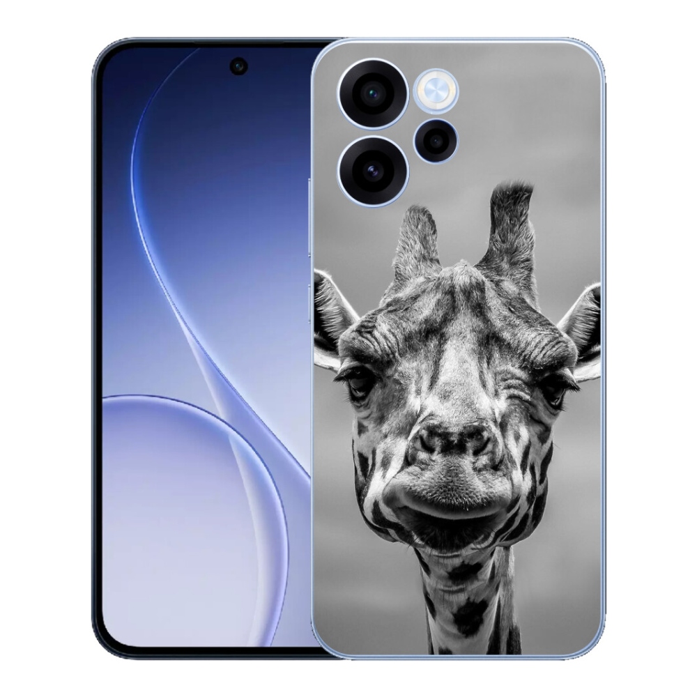 mmCase géltok az Oppo Reno 15 FS 5G-hez – fekete-fehér zsiráf