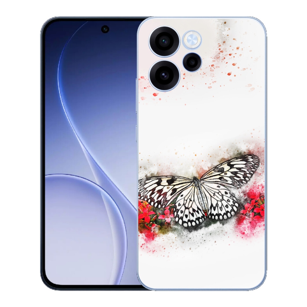mmCase géltok az Oppo Reno 15 FS 5G-hez – fekete-fehér pillangó