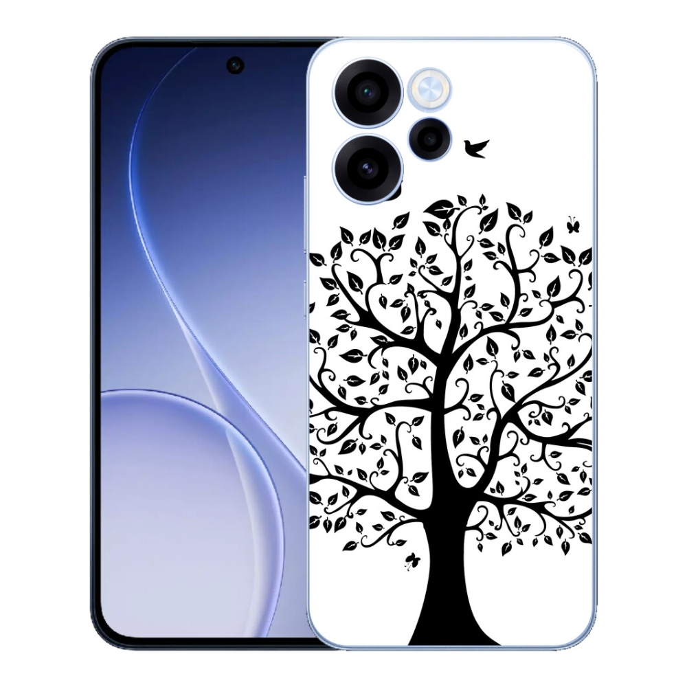 mmCase gélhuzat az Oppo Reno 15 FS 5G-hez – fekete-fehér fa